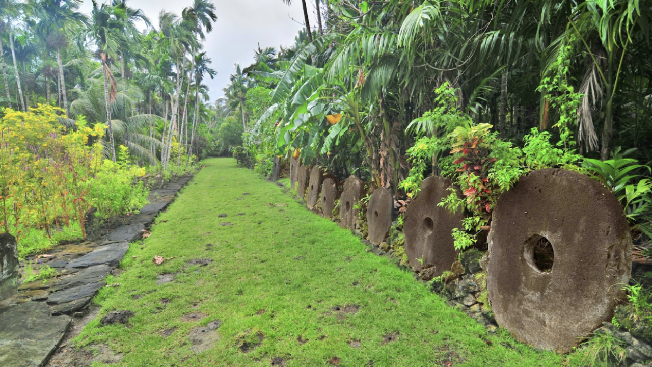 A picture of the stone money of the island of Yap.