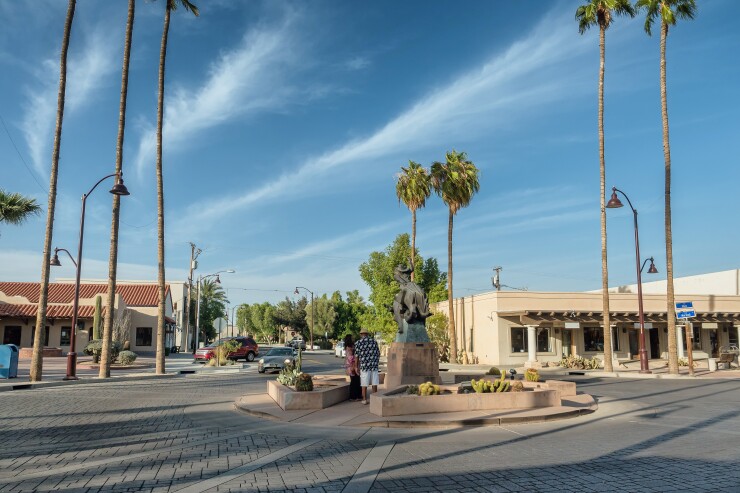 View of Old Town Scottsdale, Arizona.