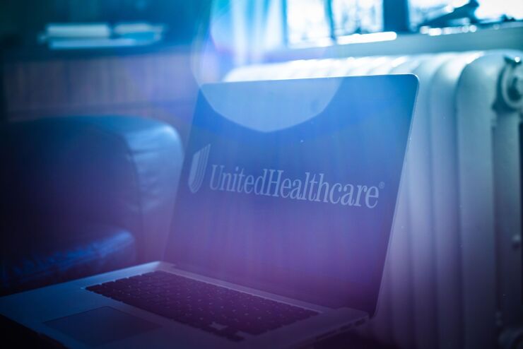 UnitedHealthcare logo on a laptop