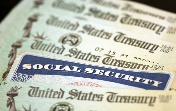 Social security card and money