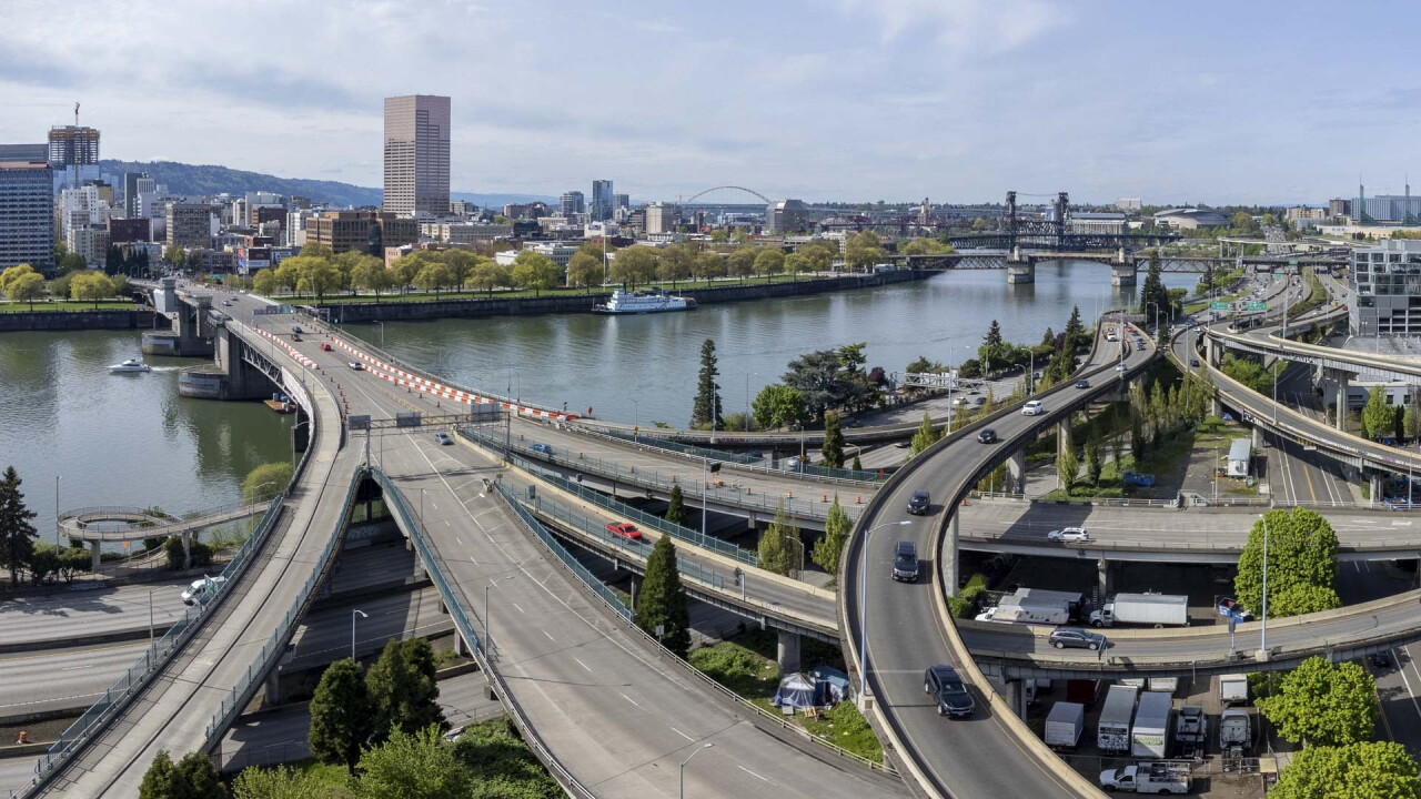 View of downtown Portland, Oregon, from across Willamette River