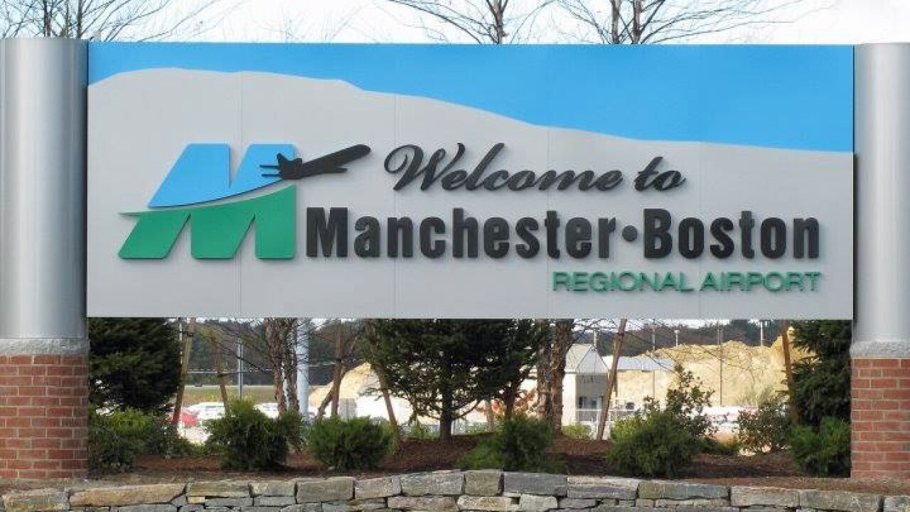 Sign at Manchester-Boston Regional Airport in New Hampshire.