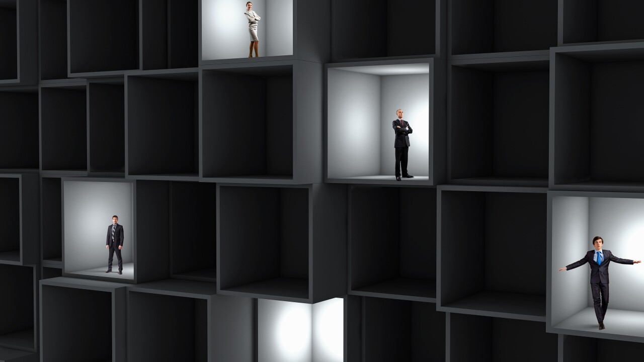 Business people cubes