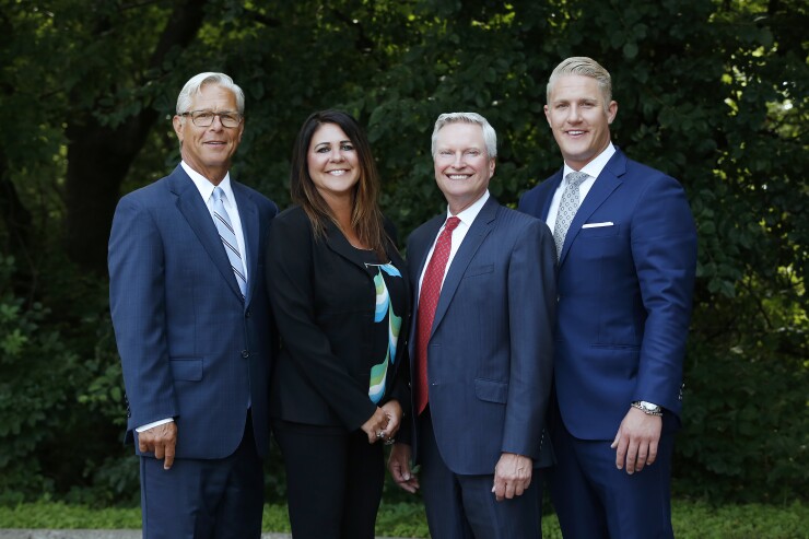 Jim Mattson, Abby Dority, John Falldin, and James Mattson of the Falldin-Mattson team join Ameriprise in Minnesota.