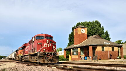 A picture of the train station in Lenexa, Kansas.