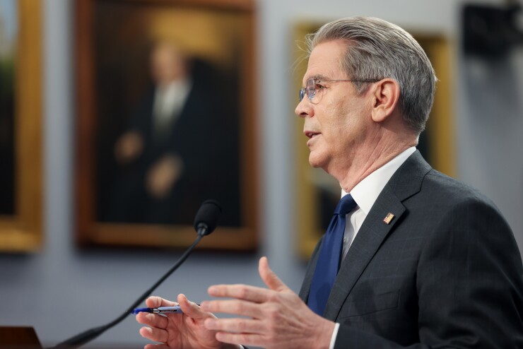 Scott Bessent speaks at a House Appropriations Subcommittee on Financial Services and General Government hearing.