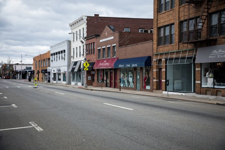 Many small businesses, like these retailers in Bergen County, N.J., have been forced to close their doors or curtail hours during the coronavirus pandemic.