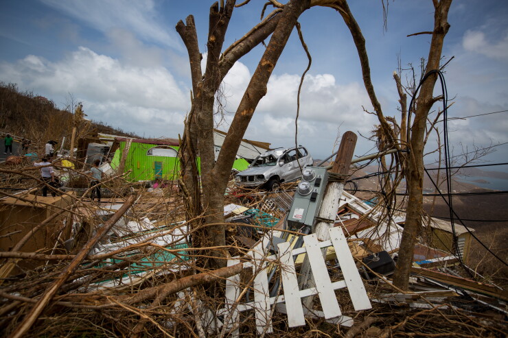 Damage from Hurricane Irma on St. John on Sept. 12 2017