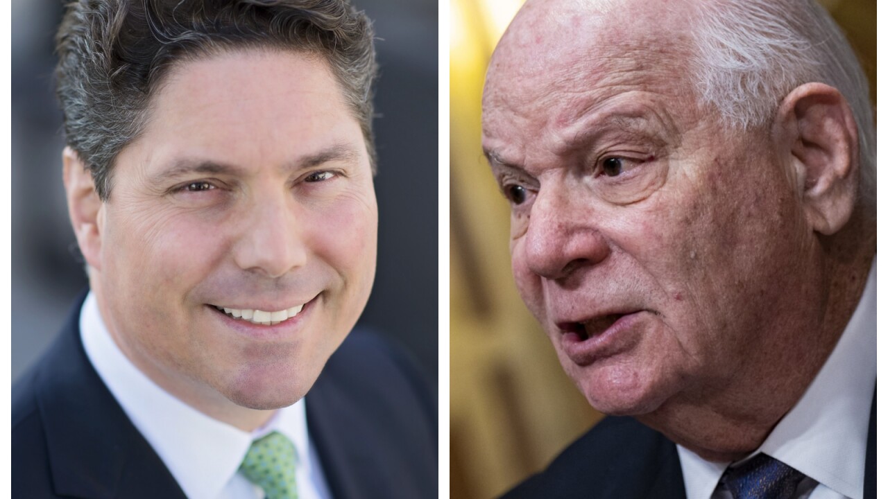Scott Stewart, CEO of the Innovative Lending Platform Association (left); Sen. Ben Cardin, D-Md. (right)