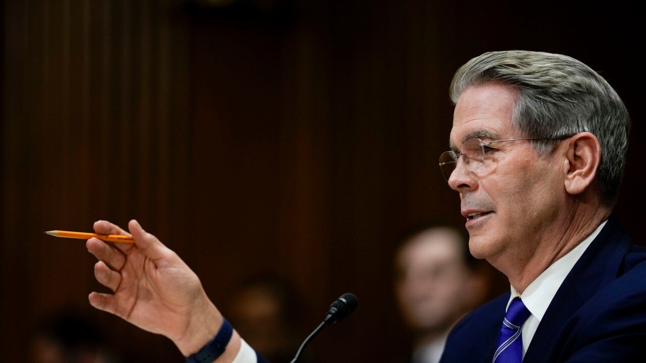 Scott Bessent, founder and CEO of Key Square Group LP and Treasury Secretary nominee, during a Senate Finance Committee confirmation hearing