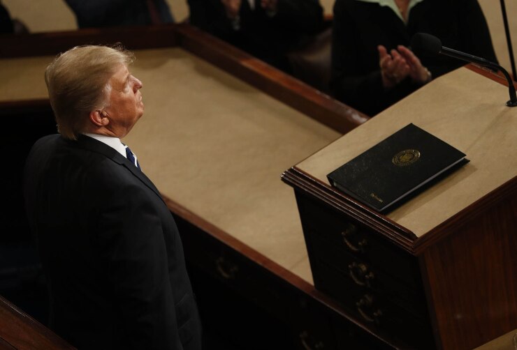 President Donald Trump during address to joint session of Congress