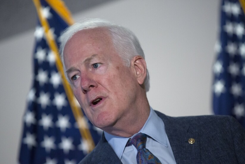 Sen. John Cornyn, R-Texas, urged county leaders to lobby the House for passage of a bill that would allow expanded use of pandemic-relief dollars. The Senate approved the measure in October 2021.