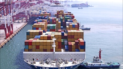 A shipping port container harbour