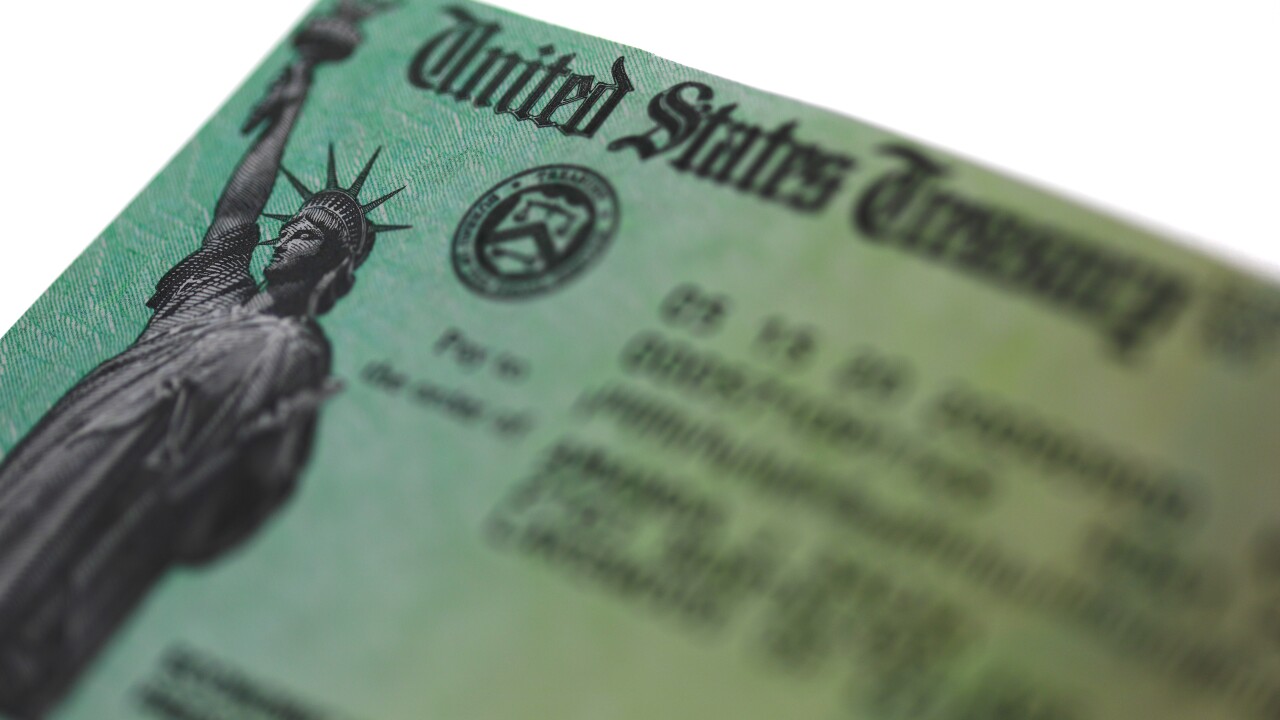 US treasury check for Economic impact payment