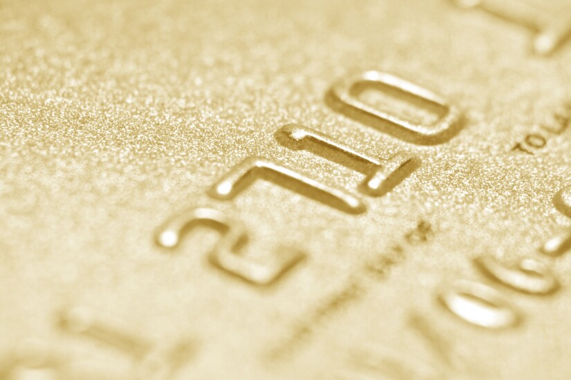 Gold-colored credit card