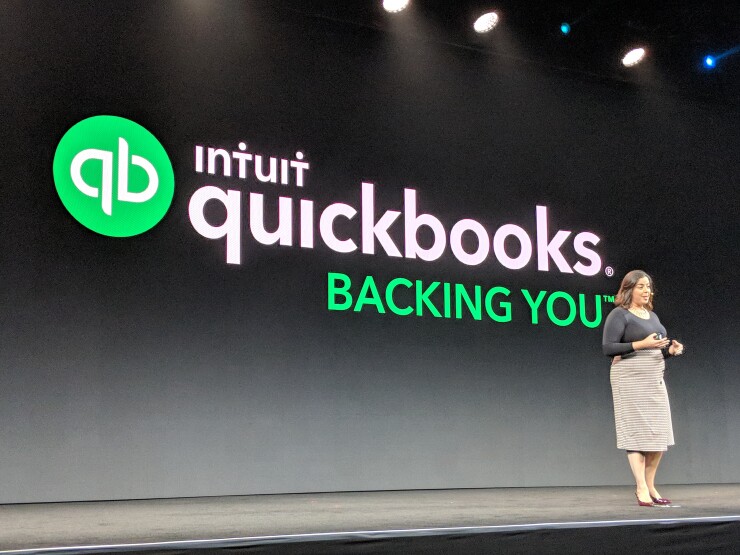 Intuit's Ariege Misherghi speaking at QuickBooks Connect