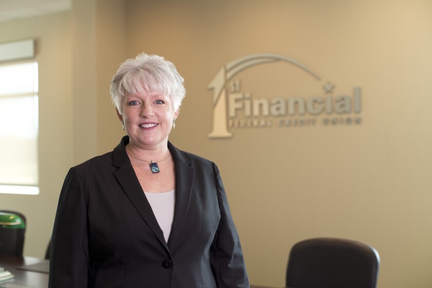 Carol Minges, CEO of 1st Financial Federal Credit Union in Wentzville, Mo., which will rebrand as Alltru Credit Union in November