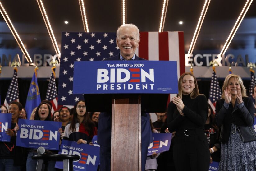 Joe Biden Holds Caucus Day Event