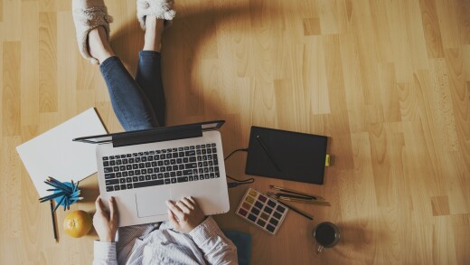 creative home work space - work from home concept