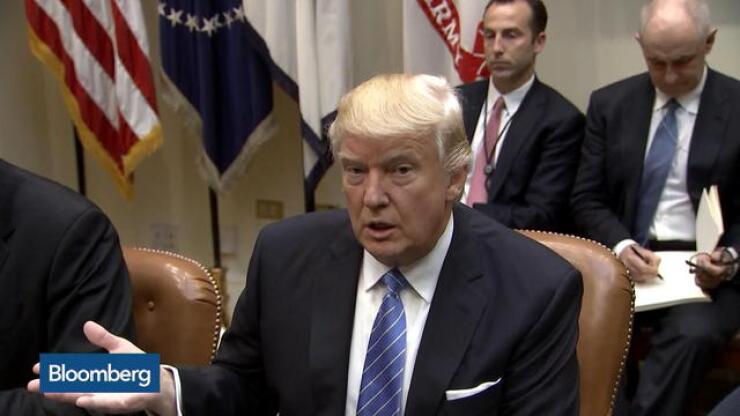 Donald Trump meeting with group of business leaders