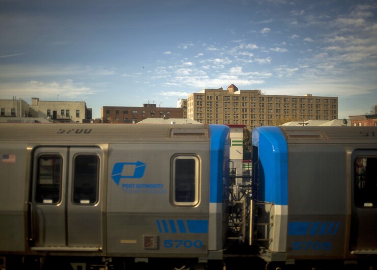 A Port Authority Trans-Hudson (PATH) train runs in Newark, New Jersey, U.S., on Monday, Nov. 9, 2015.