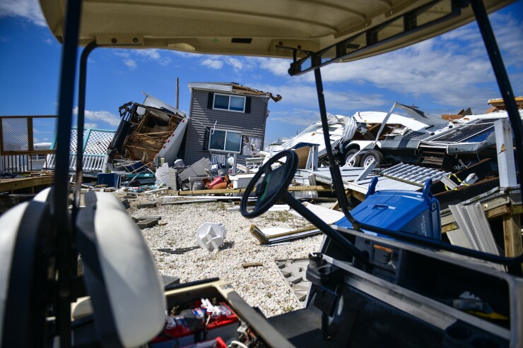 Destroyed mobile homes are seen in the Emerald Isle RV Park after a tornado touched down during Hurricane Dorian in Emerald Isle, North Carolina, U.S., on Sept. 6, 2019.