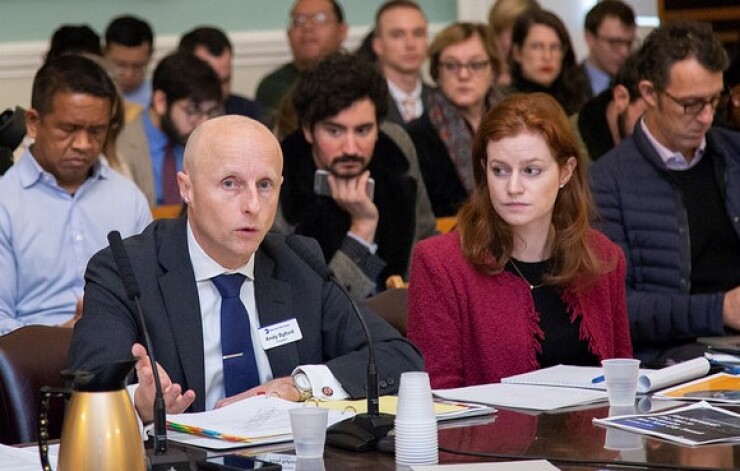 New York City Transit President Andy Byford appears before the City Council's transportation committee on Dec. 4, 2018.