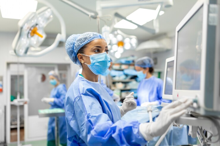 Medical professional in operating room