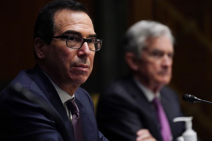 Treasury Secretary Steven Mnuchin said it was legislators’ intention for the Federal Reserve to return unused CARES Act funds by yearend. But Fed Chairman Jerome Powell made remarks earlier this week suggesting that he didn’t believe the Fed should shut down its emergency facilities just yet.