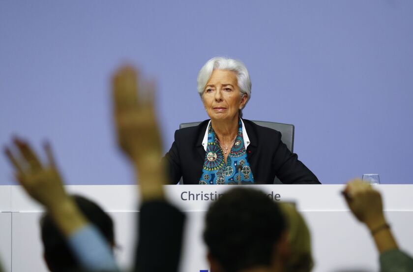Christine Lagarde, the president of the European Central Bank