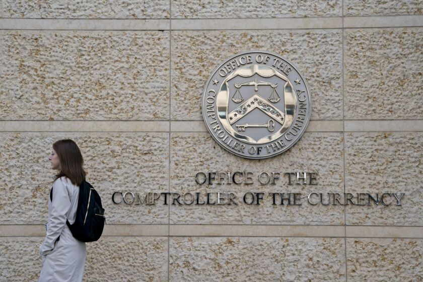 “In considering applications from companies engaged in the payments aspects of banking, the OCC is exercising long-existing authority in accordance with existing regulations and published procedures," an agency spokesman said of a potential charter for payments-focused companies.