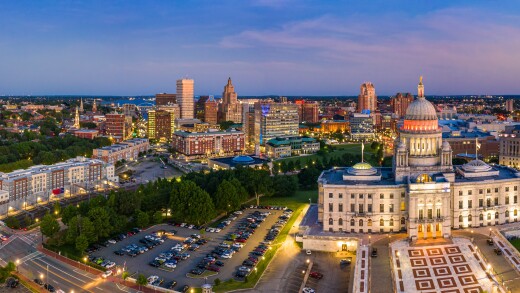 Aerial panorama of Providence, Rhode Island