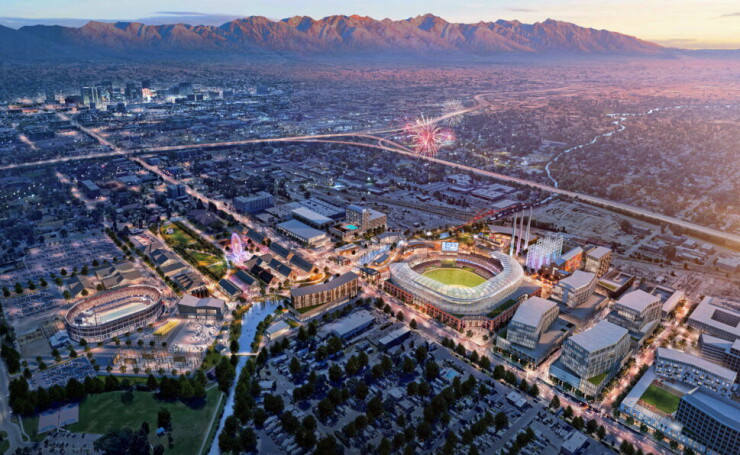 Rendering of a Salt Lake City Major League Baseball stadium