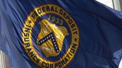 FDIC flag flies outside the agency's headquarters in Washington D.C.