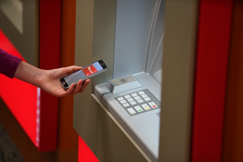 Wells Fargo said in October 2017 that it is upgrading its 13,000 ATMs to let customers withdraw money and conduct other transactions using Apple Pay, Android Pay and Samsung Pay instead of a debit card.