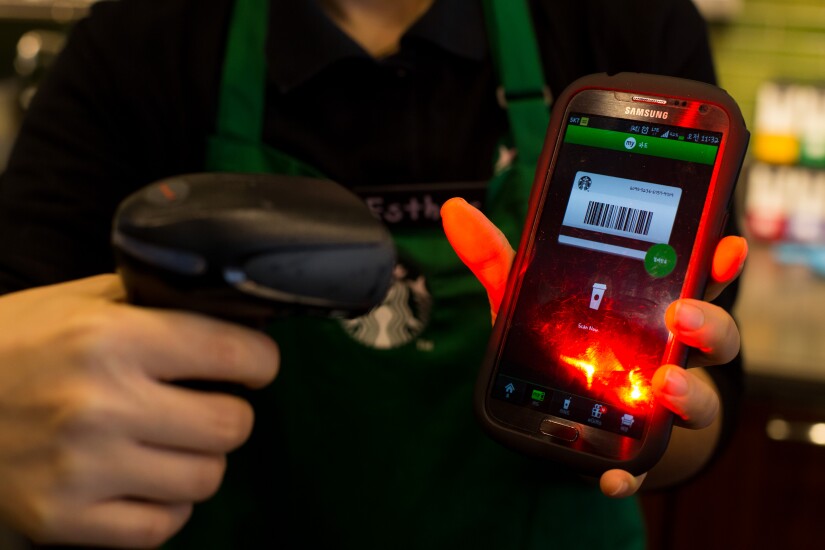 starbucks app and bar code scanner