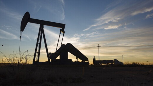 An oil pump jack in the Texas Permian Basin.