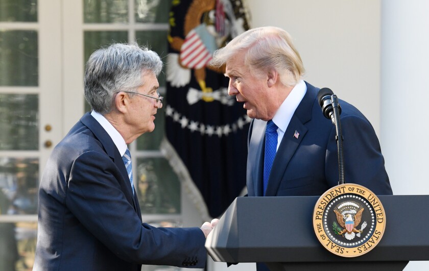 Jerome Powell and Donald Trump