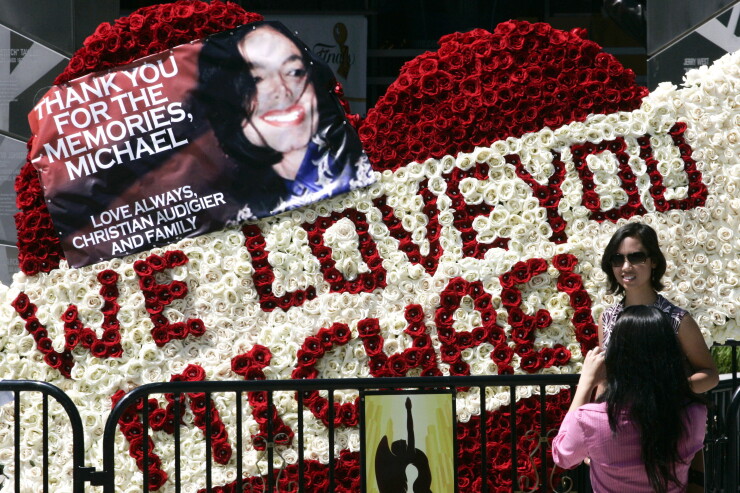 Public memorial for Michael Jackson in Los Angeles, California, on Tuesday, July 7, 2009.