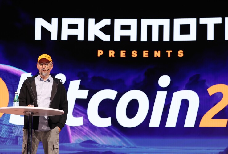 Bitcoin developer Adam Back at the Bitcoin2025 conference.