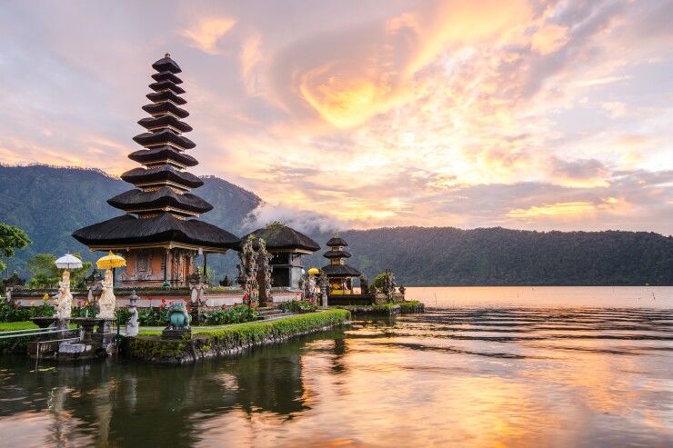 Pura Ulun Danu Beratan temple in Bali, Indonesia