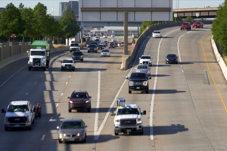 Traffic moves along U.S. Highway 75, near the Hall St. overpass.