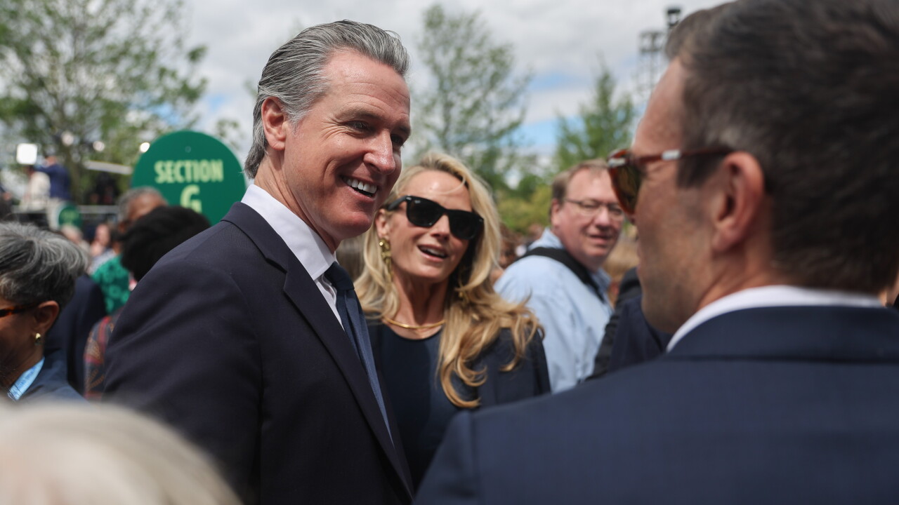 California Gov. Gavin Newsom among crowd of people