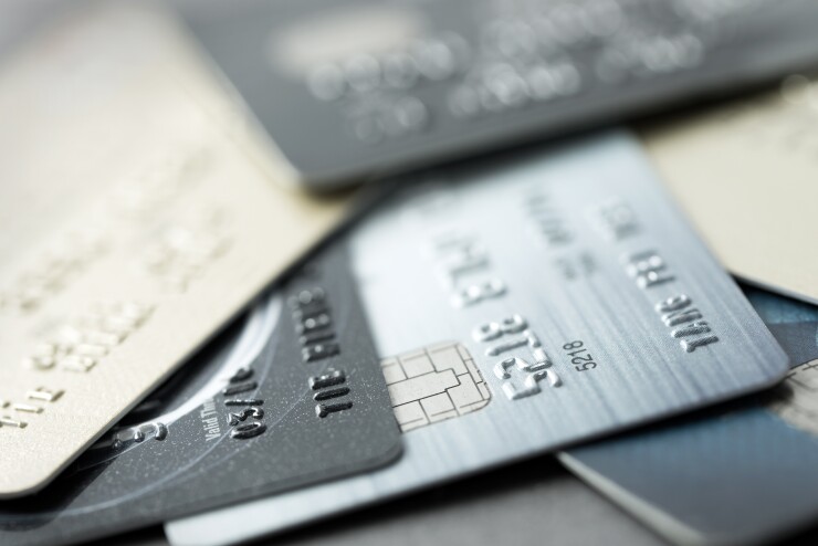 EMV chip cards stack