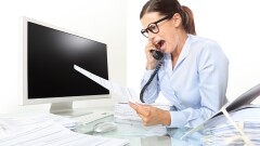 Woman screaming at phone