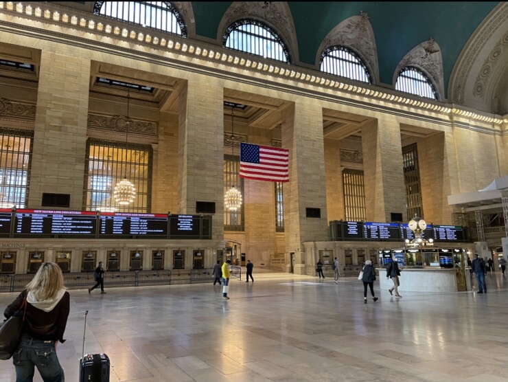 Grand Central Station in New York. The MTA will be offering about $1 billion of Series 2024A transportation revenue refunding climate bond certified green bonds the week of March 18.