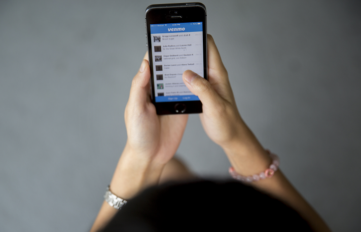 Mobile payment app Venmo in use.