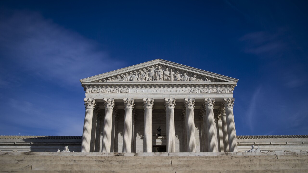 The U.S. Supreme Court building stands in Washington, D.C., U.S., on Tuesday, Jan. 22, 2019. A divided U.S. Supreme Court cleared President Donald Trump's administration to start barring most transgender people from serving in the armed forces. The justices, voting 5-4 Tuesday, put on hold lower court decisions that had blocked the administration's planned ban from taking effect. Photographer: Al Drago/Bloomberg