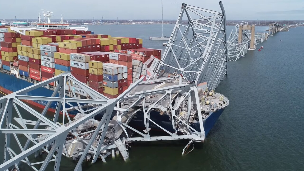 Francis Scott Key Bridge and Cargo Ship Dali, NTSB view