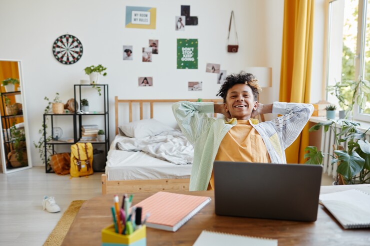 Woman attending a virtual meeting.